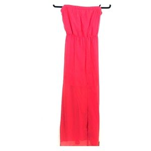 Forever 21 strapless maxi dress sheer